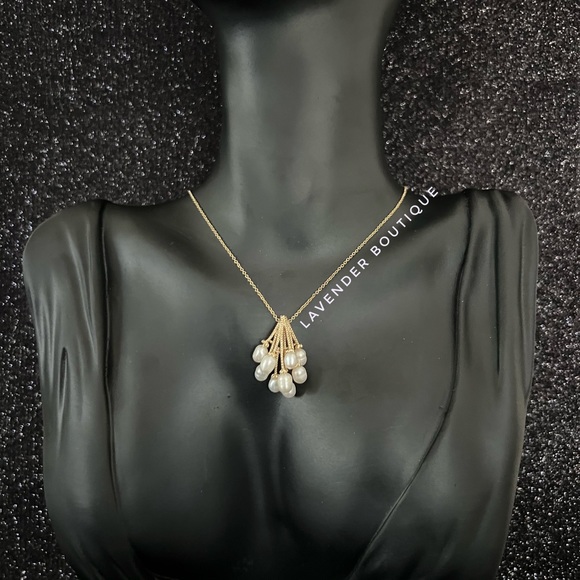 NEW 14K Gold Plated natural freshwater pearl Necklace - Picture 6 of 7